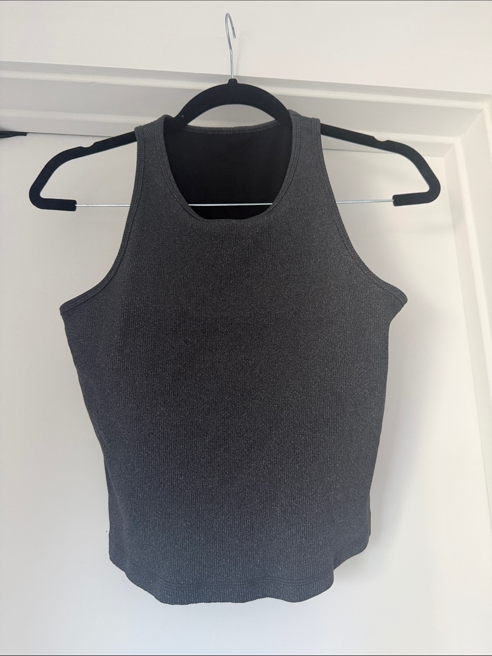 Vuori Charcoal Ribbed Tank Top w/ Shelf Bra